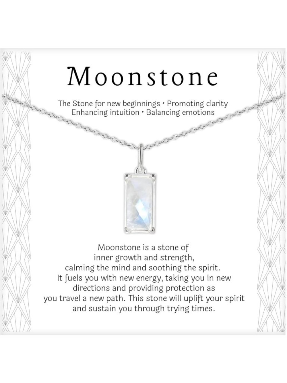 Rainbow Moonstone Sterling Silver Necklace for Women - New Beginnings Jewelry